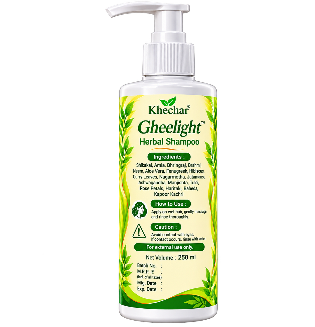 KHECHAR Gheelight Herbal Shampoo – 18 Powerful Herbs