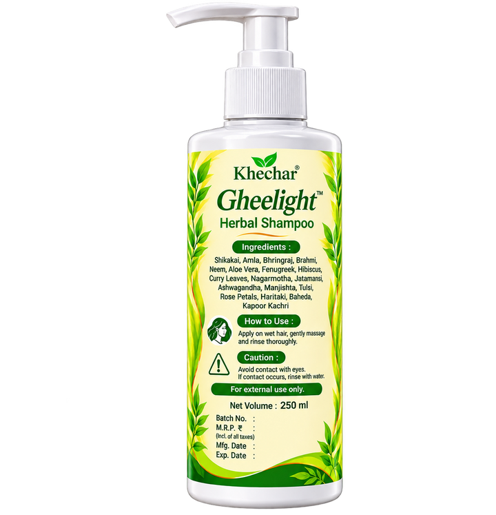 KHECHAR Gheelight Herbal Shampoo – 18 Powerful Herbs