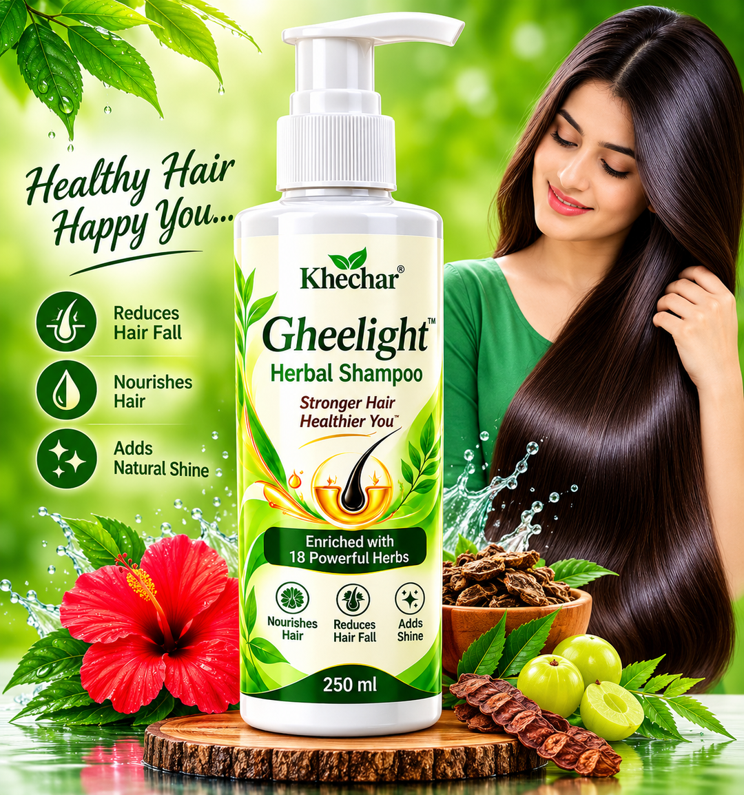 KHECHAR Gheelight Herbal Shampoo – 18 Powerful Herbs