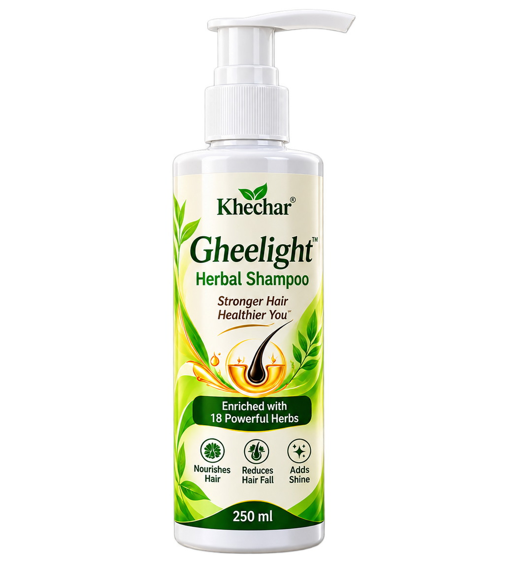 KHECHAR Gheelight Herbal Shampoo – 18 Powerful Herbs