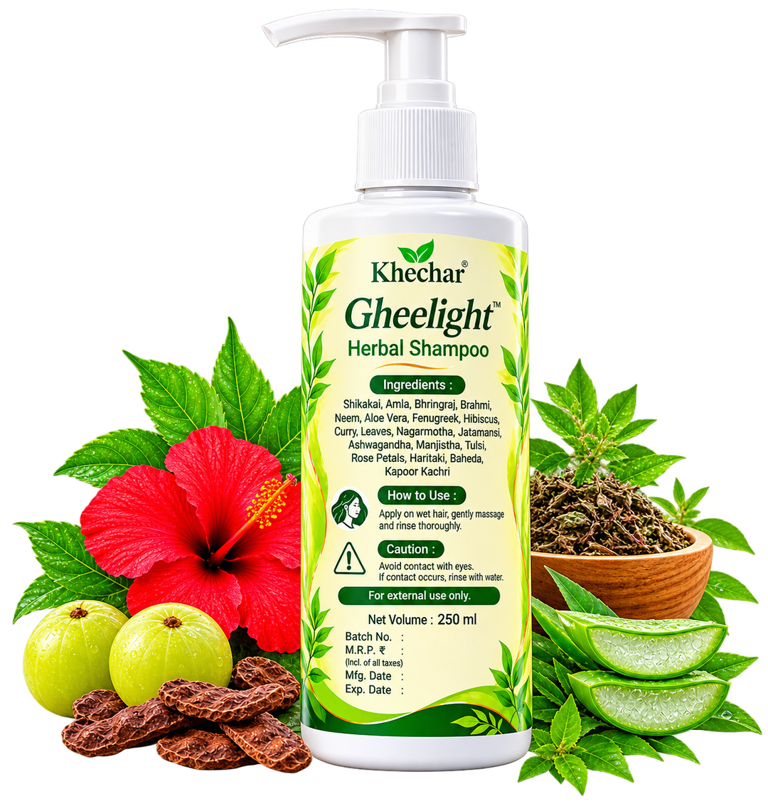 KHECHAR Gheelight Herbal Shampoo – 18 Powerful Herbs