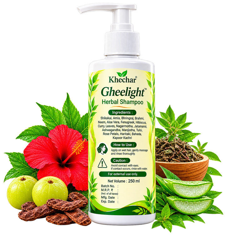 KHECHAR Gheelight Herbal Shampoo – 18 Powerful Herbs